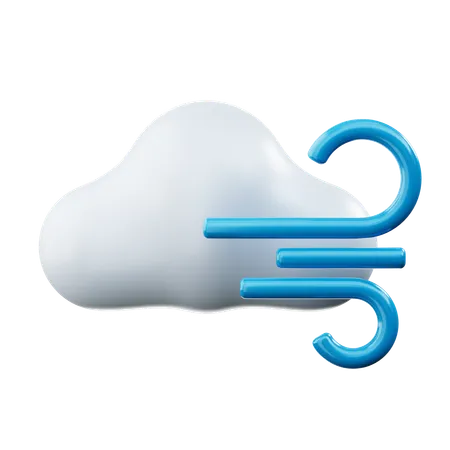 Cloudy Windy Weather 3 D Illustration 3D Icon
