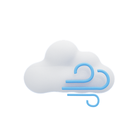 Cloudy Windy  3D Icon