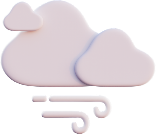 Cloudy Windy  3D Icon