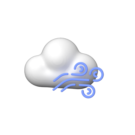 Cloudy Windy  3D Icon