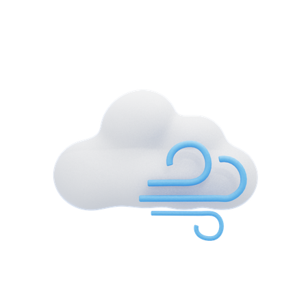 Cloudy Windy  3D Icon