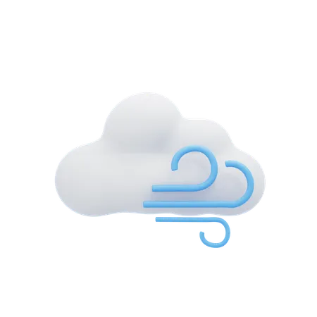 Cloudy Windy  3D Icon