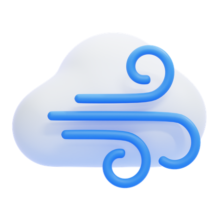 Cloudy Windy  3D Icon