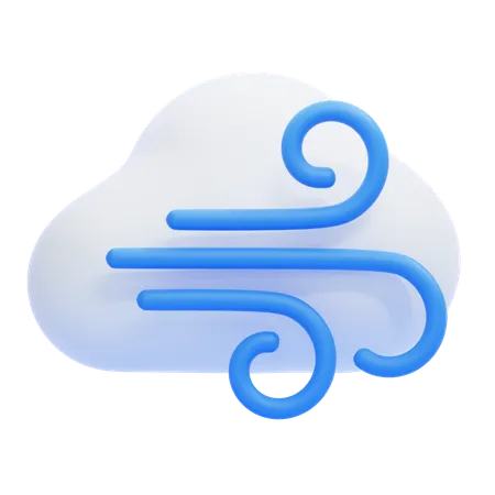 Cloudy Windy  3D Icon