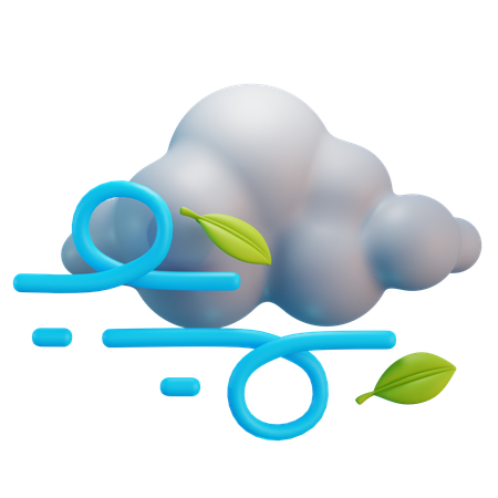 Cloudy Windy  3D Icon