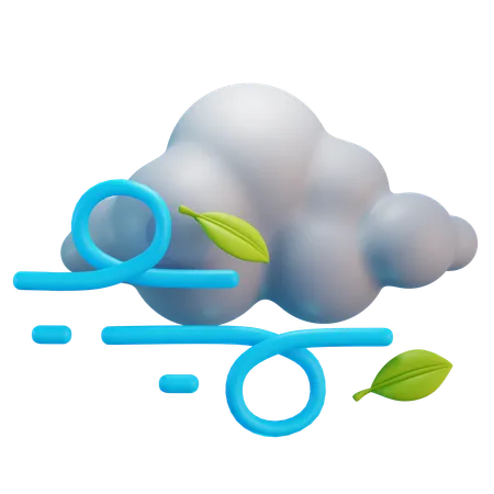 Cloudy Windy  3D Icon