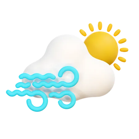 Cloudy Windy And Sunny Days 3D Icon