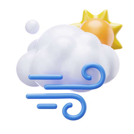 Cloudy Windy Day  3D Icon