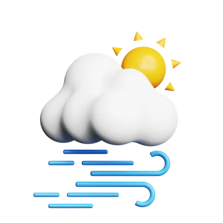 Cloudy Windy Day  3D Icon