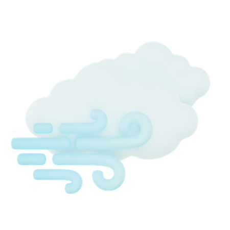 Cloudy Windy Day  3D Icon