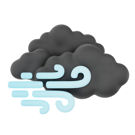 Cloudy Windy Night  3D Icon