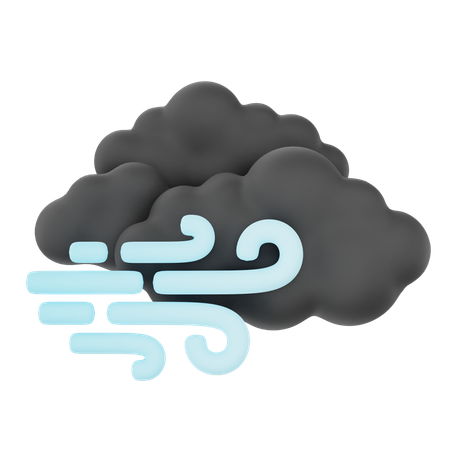 Cloudy Windy Night  3D Icon