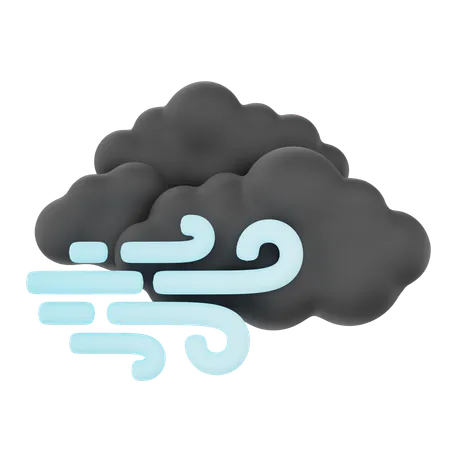 Cloudy Windy Night  3D Icon