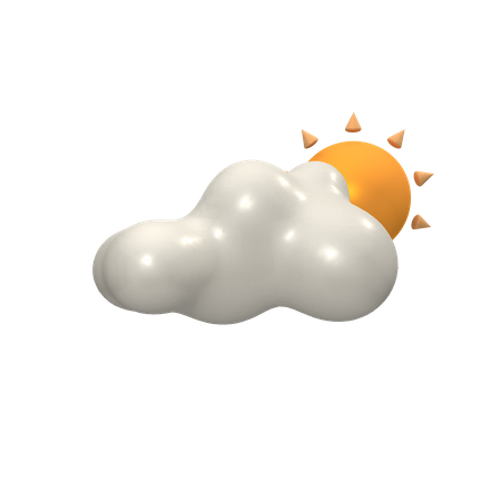 Cloudy With Sun  3D Icon