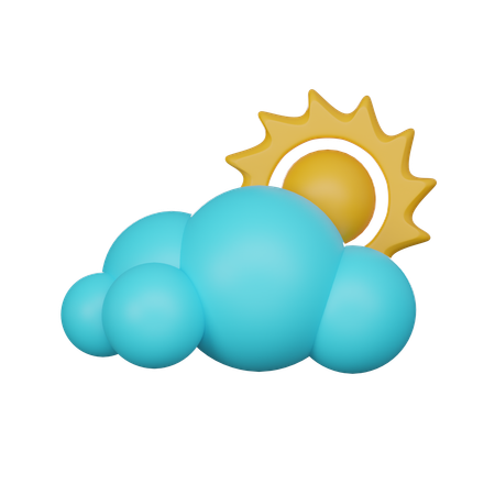 Cloudy With Sun  3D Icon