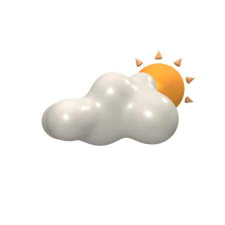 Cloudy With Sun  3D Icon