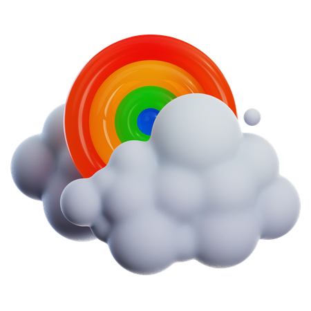 CLOUND AND RAINBOW  3D Icon