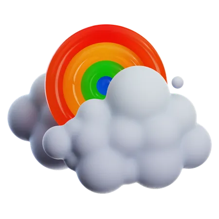 CLOUND AND RAINBOW  3D Icon