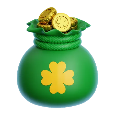 Clover Coin Bag  3D Icon