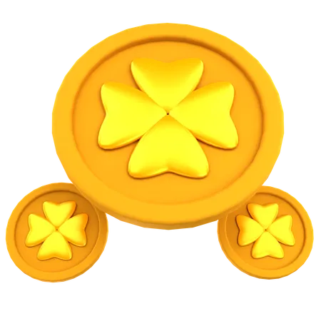 Clover Coin Illustration 3D Icon