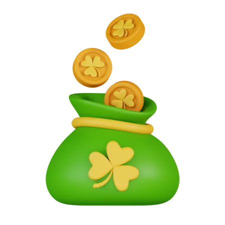 Clover Coins Bag  3D Icon