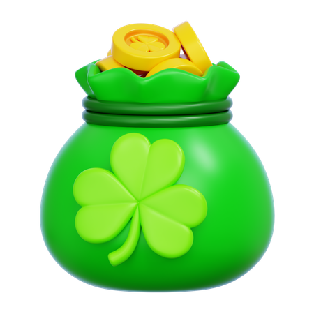Clover Coins Bag  3D Icon