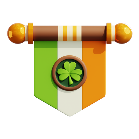 클로버 깃발  3D Icon