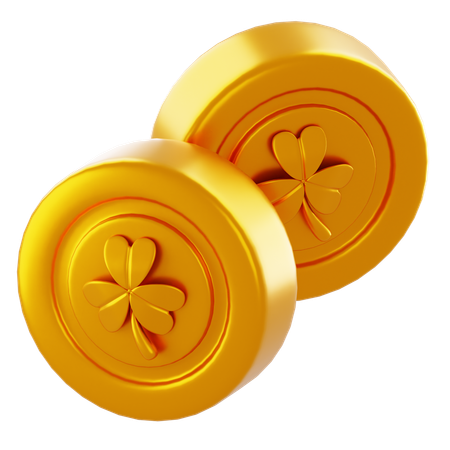 Clover Gold Coin  3D Icon