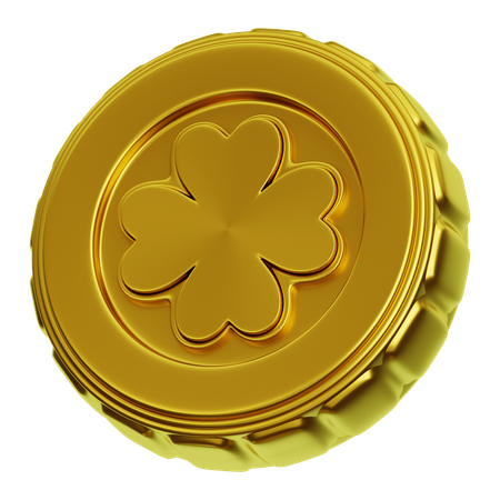 Clover Gold Coin  3D Icon