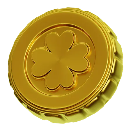 Clover Gold Coin  3D Icon