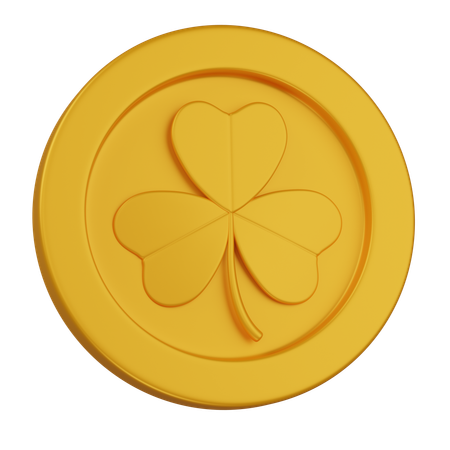 Clover Gold Coin  3D Icon