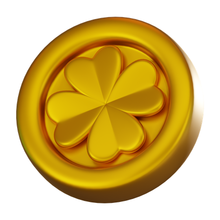 Clover Gold Coin  3D Icon