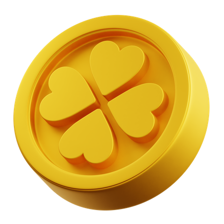 Clover Gold Coin  3D Icon