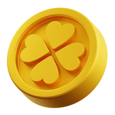 Clover Gold Coin  3D Icon