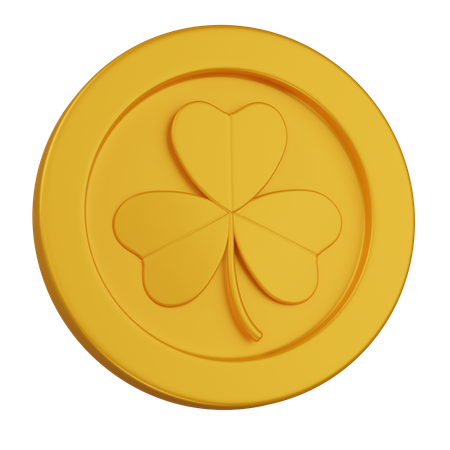 Clover Gold Coin  3D Icon