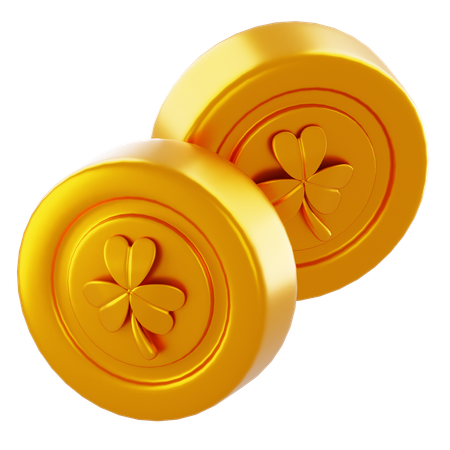 Clover Gold Coin  3D Icon