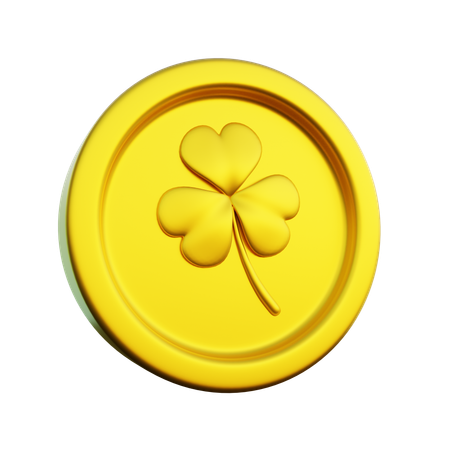 Clover Leaf Coin  3D Icon