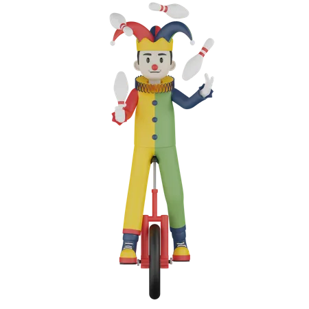 Male Clown Character 3D Illustration