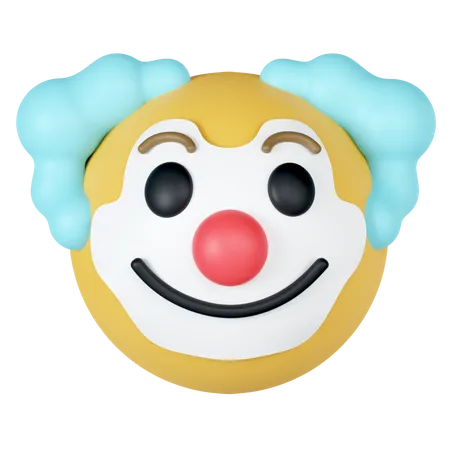 3 D Zirkusclown Emoji Emoticon Mit Roter Nase Lustigem Gesicht Symbol Isoliert Auf Grauem Hintergrund 3 D Darstellung Beschneidungspfad 3D Icon