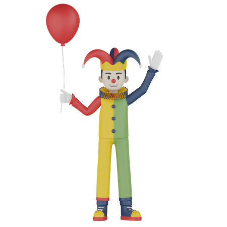 Le clown dit bonjour  3D Illustration