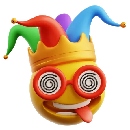 Clown-Emoji mit Brille  3D Icon