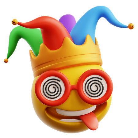 Clown Emoji With Glasses  3D Icon