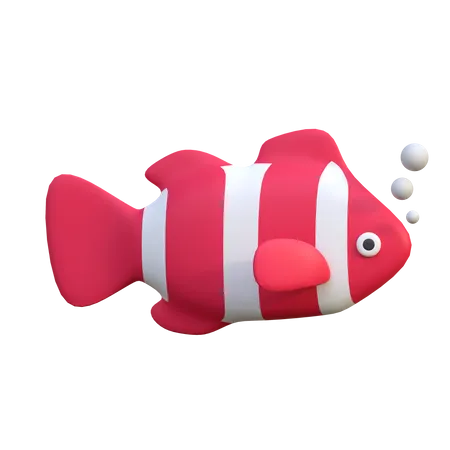 Clown Fish Icon Summer Beach Holiday 3 D Illustration 3D Icon