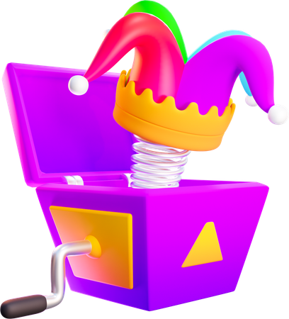 Clown Hat Surprise Box  3D Icon