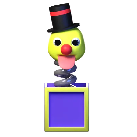Clown In The Box With Black Hat Good For April Fools Day 3D Illustration