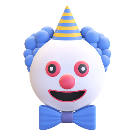 Clown mit Partyhut  3D Illustration