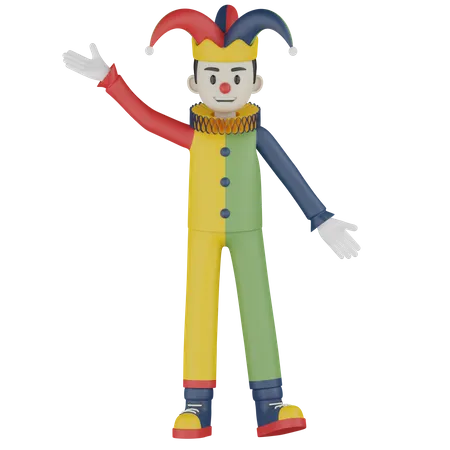 Spectacle de clowns  3D Illustration