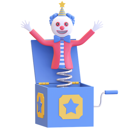 Clown prank box  3D Illustration