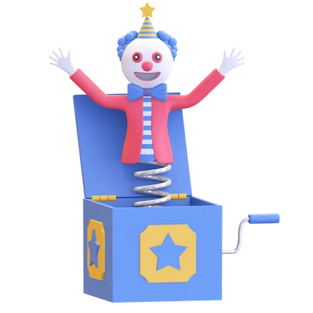 Clown prank box  3D Illustration