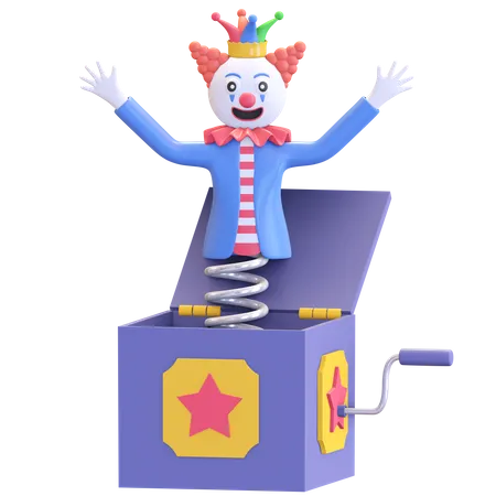 Clown prank box  3D Illustration